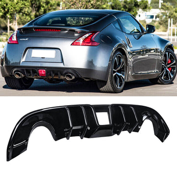 For 2009-2020 Nissan 370Z Z34 Coupe Valance Rear Diffuser Gloss Black